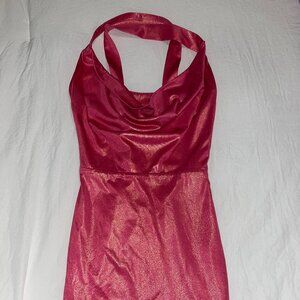 Metallic Pink Cowlneck Superdown Dress